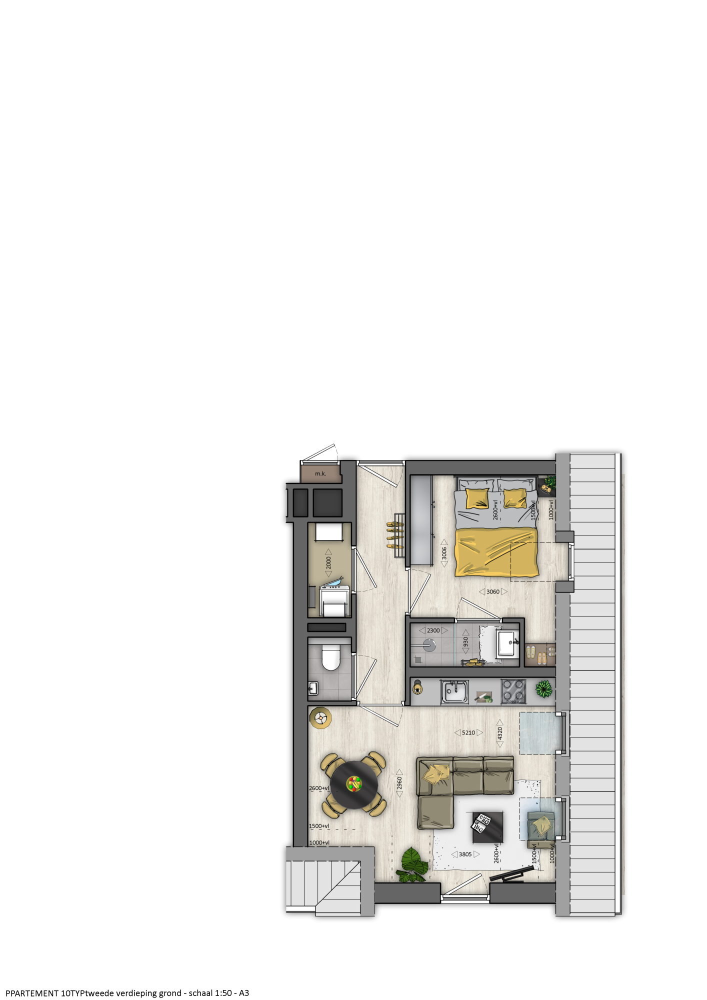appartement 16 tweede verdieping plattegrond